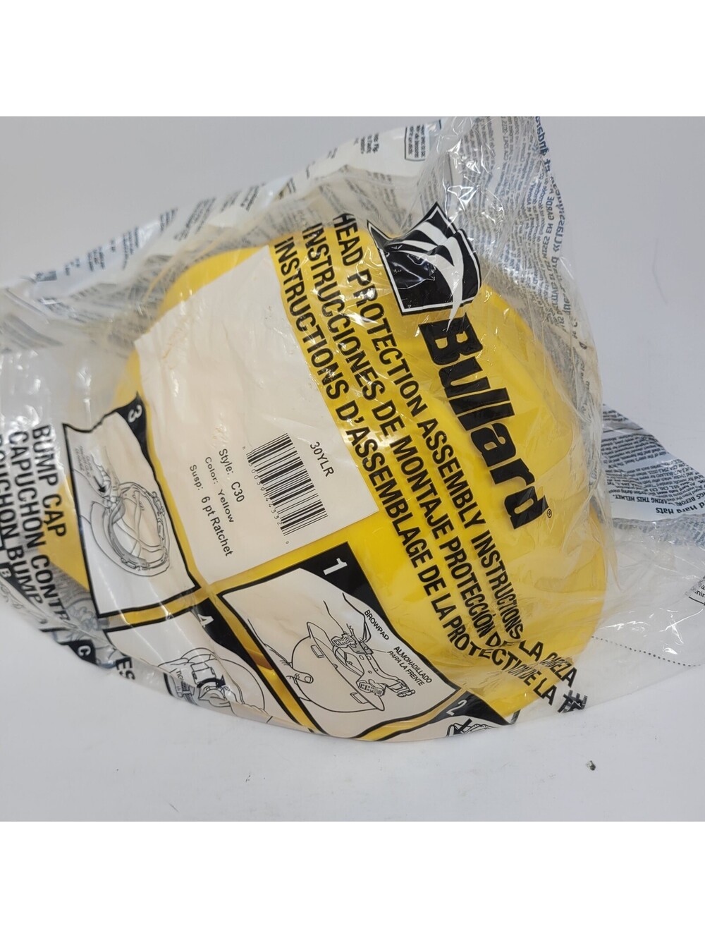 Bullard C30 Hard Hat Yellow 6 Point Ratchet Suspension Classic Safety Cap